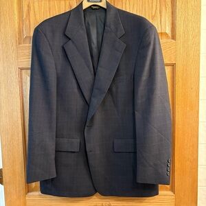 Vtg Kingsridge Mark Of The Best Wool Men’s 42 Blazer Navy Blue Window Pane Plaid